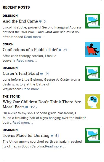 Snapshot taken from the opinion pages of the NYT. List of recent posts.